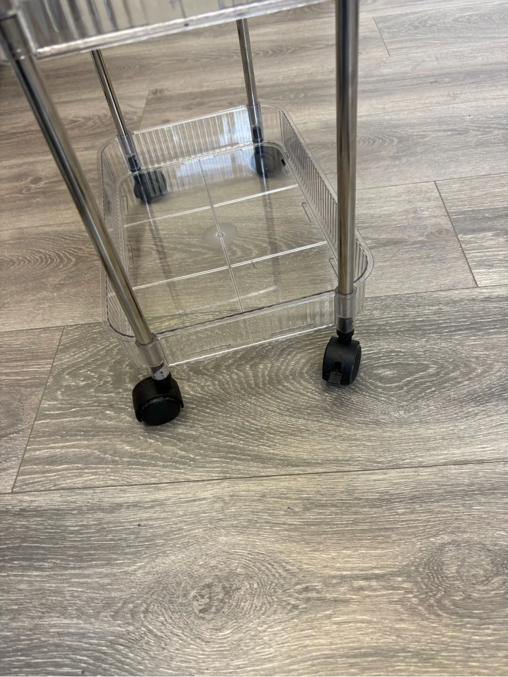 Clear 4-Tier Rolling Storage Cart - Transparent and Chrome